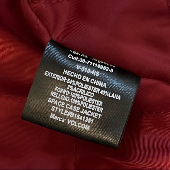 Volcom Grey & Black Tweed Car Coat with Red Lining - Size M (EUC) - Picture 11 of 11